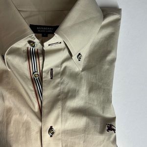 Burberry Black label - logo embroidered shirt